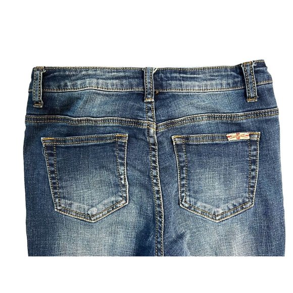 Machine Nouvelle Mode Jeans Skinny Ankle Distressed Faux Pearls Sz 26 Italy - Picture 3 of 10